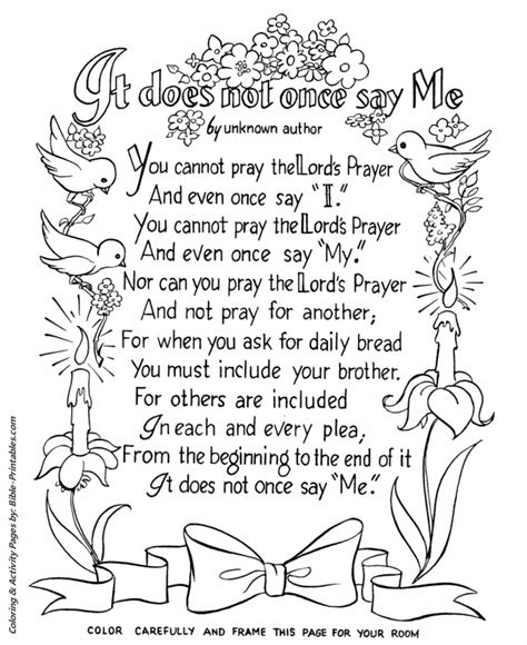 the lords prayer coloring pages