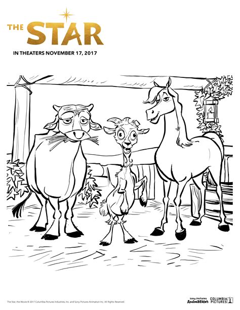 the star movie coloring pages