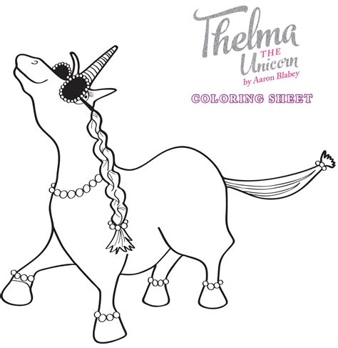 thelma the unicorn coloring pages