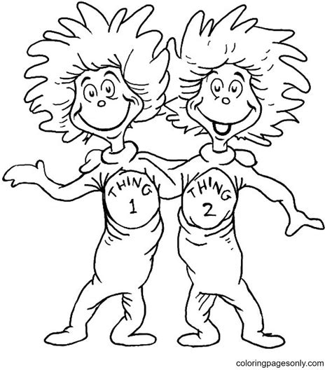 thing 1 thing 2 coloring pages