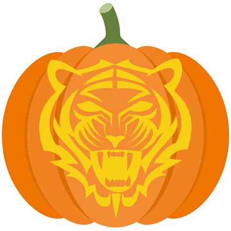 tiger pumpkin stencil