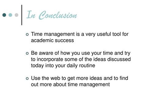 Time Management Conclusion