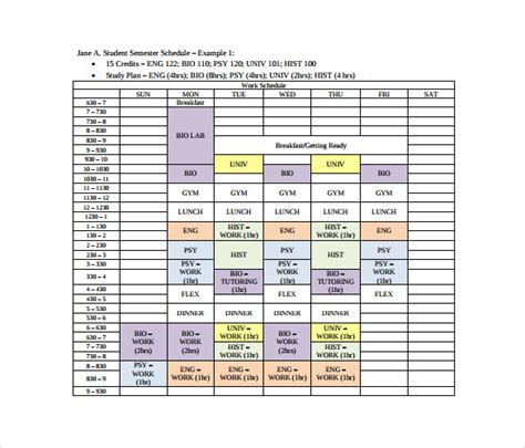 Time Schedule Templates