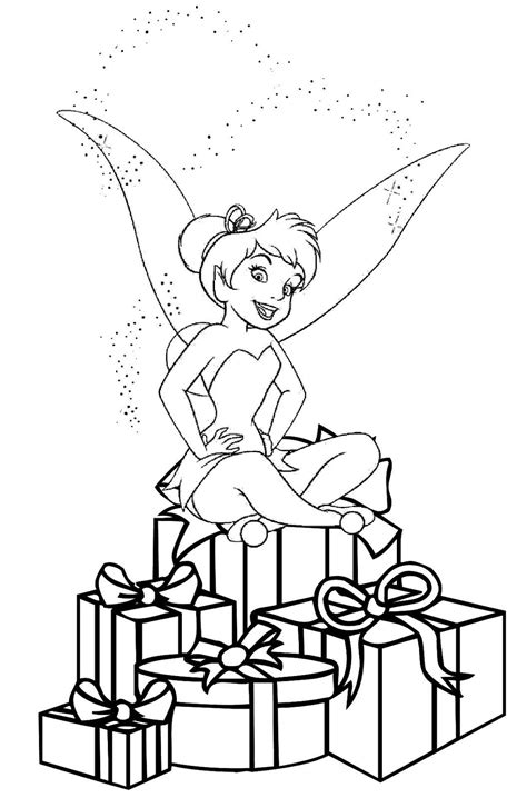 tinkerbell christmas coloring pages