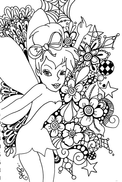 tinkerbell coloring pages for adults