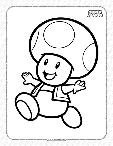 toad mario coloring pages printable