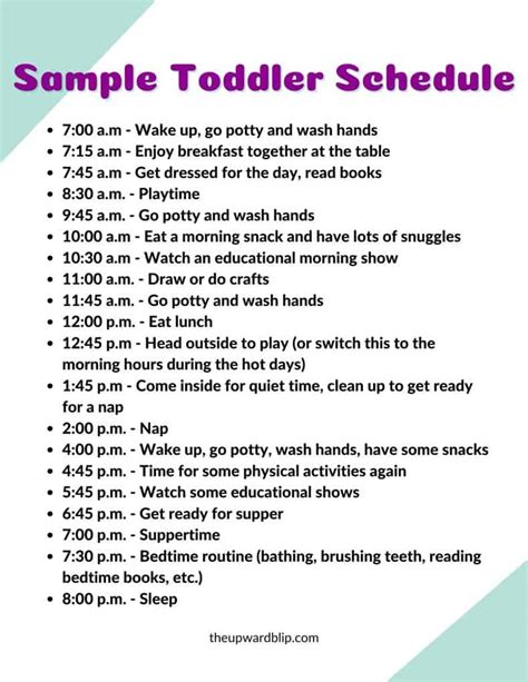 Toddler Schedule Chart