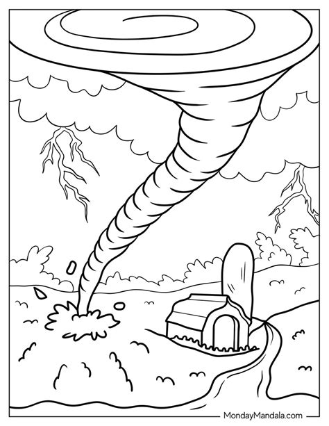 tornado coloring page