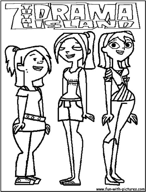 total drama island coloring pages