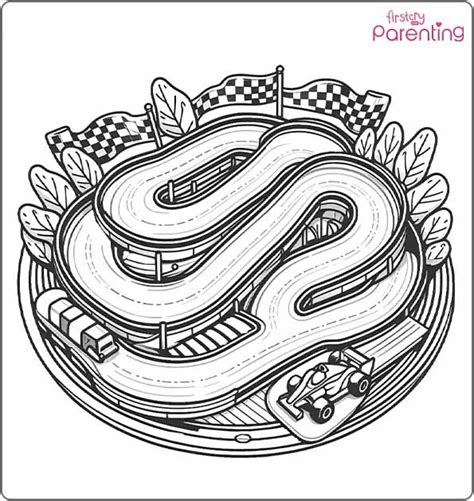 track coloring pages