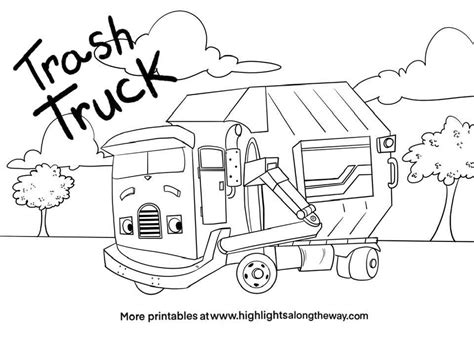 trash truck coloring pages