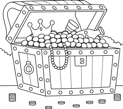 treasure chest coloring pages