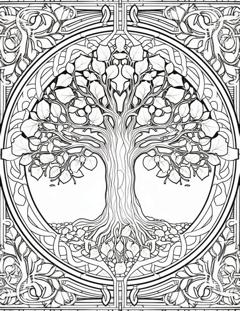 tree of life coloring pages for adults