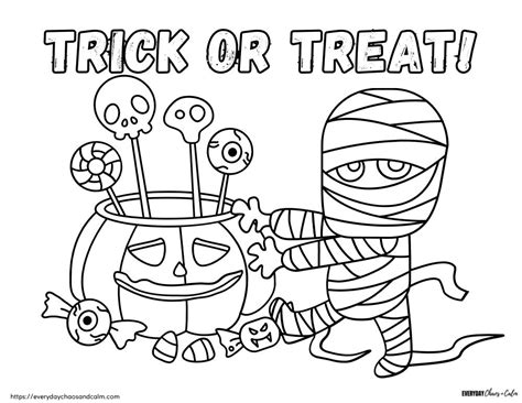 trick or treat coloring pages