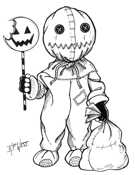 trick r treat coloring pages