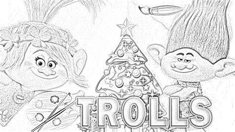 trolls christmas coloring pages