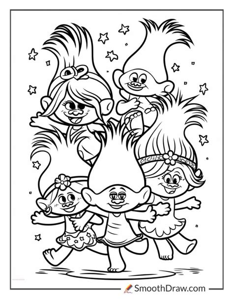 trolls coloring pages