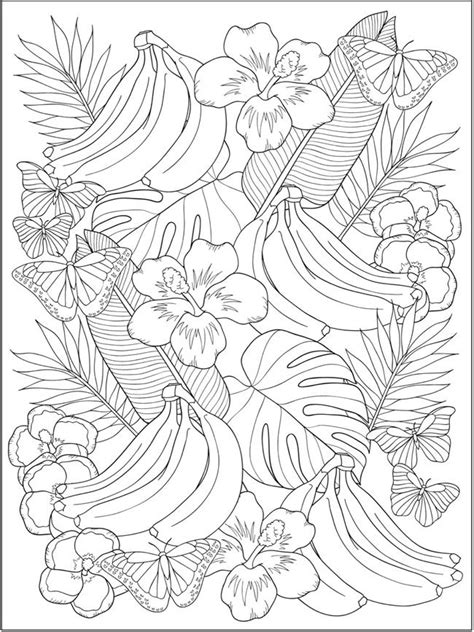 tropical coloring pages for adults