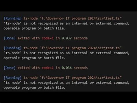 ts-node is not recognized as an internal or external command operable program or batch file