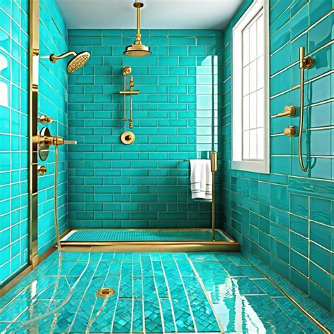 turquoise shower tile