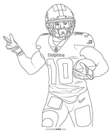 tyreek hill coloring pages dolphins