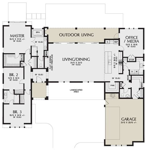 u shape house plans