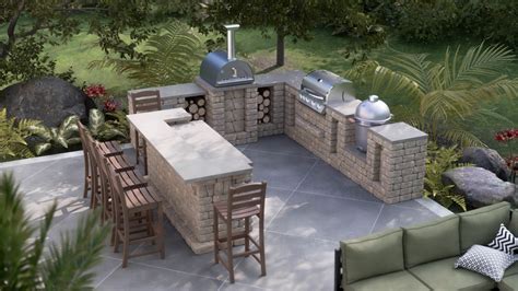 u shaped outdoor kitchen
