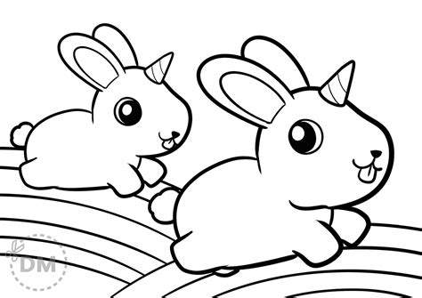 unicorn bunny coloring page
