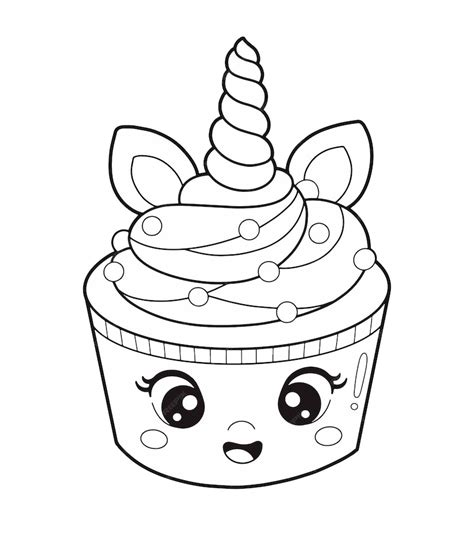 unicorn cupcake coloring pages