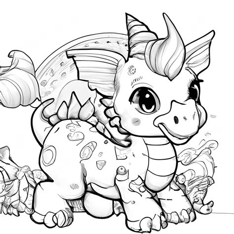 unicorn dinosaur coloring page