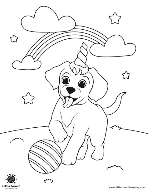 unicorn dog coloring pages