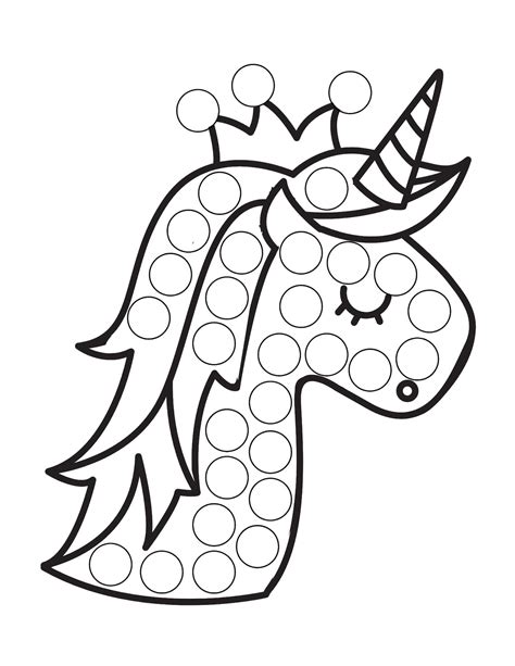unicorn dot to dot coloring pages