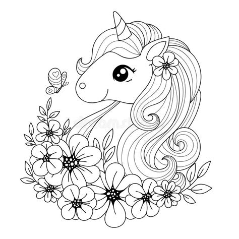 unicorn flowers coloring pages
