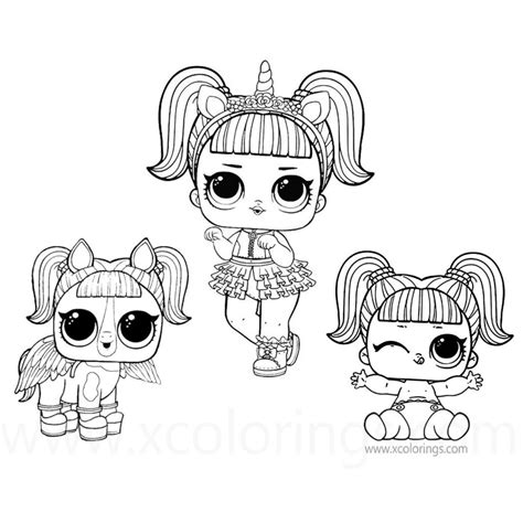 unicorn lol doll coloring pages