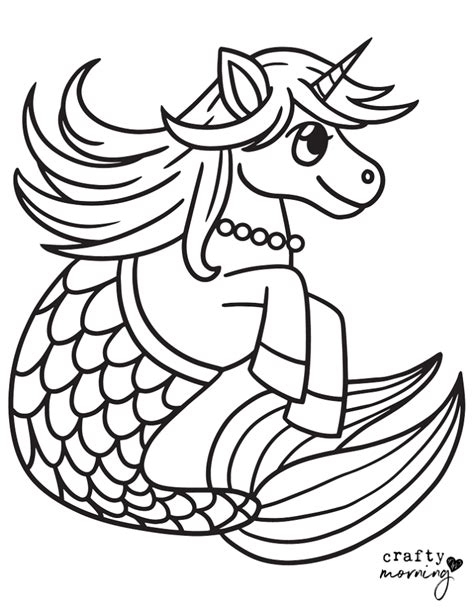 unicorn mermaid coloring page