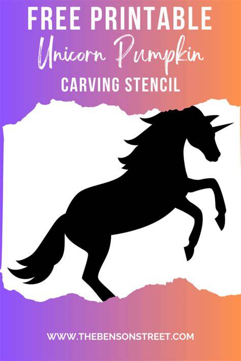 unicorn pumpkin carving stencil