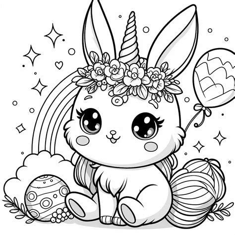 unicorn rabbit coloring pages