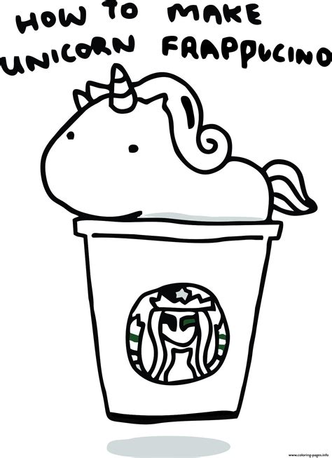 unicorn starbucks coloring pages