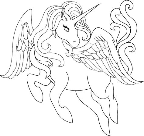 unicorn wings coloring pages