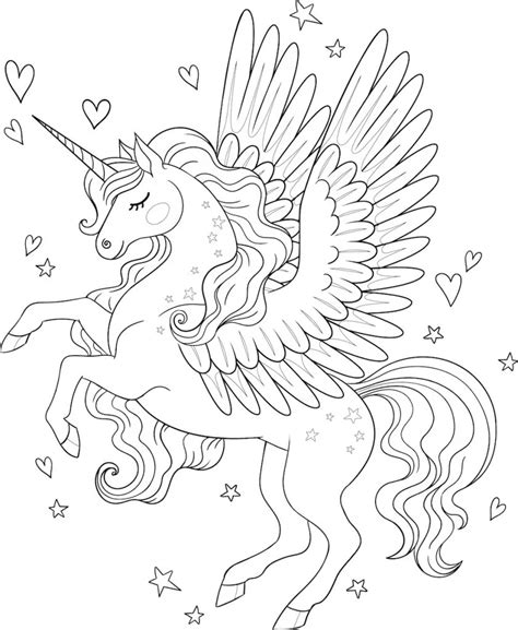 unicorn with wings coloring pages
