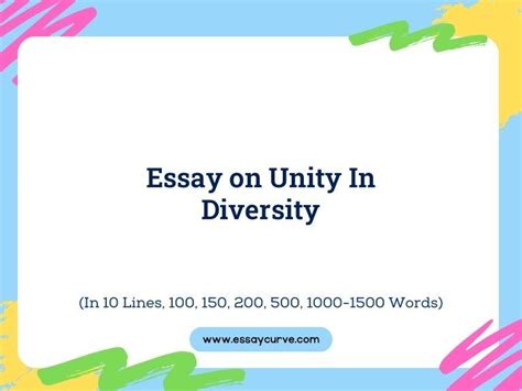 unity in diversity essay 500 words
