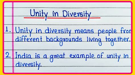 unity in diversity essay for class 6
