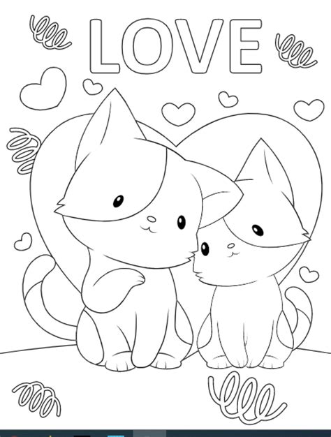 valentine animal coloring pages