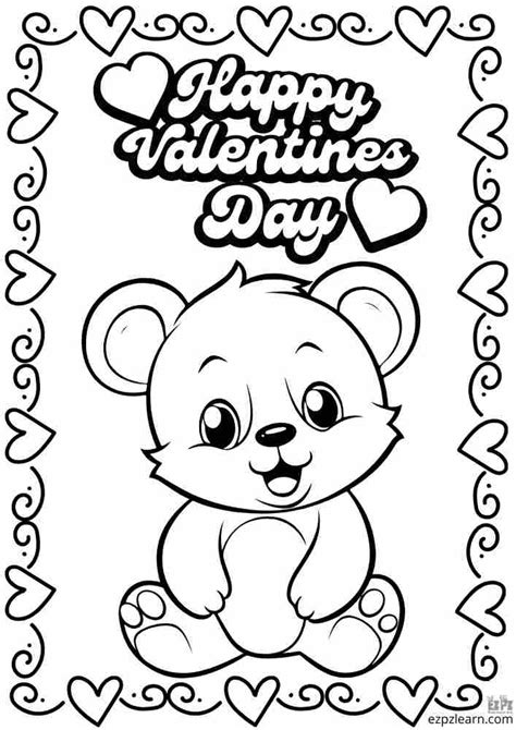 valentine bear coloring pages