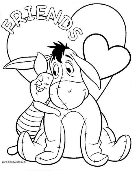 valentine coloring pages disney
