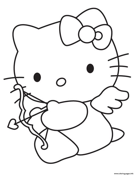 valentine hello kitty coloring pages