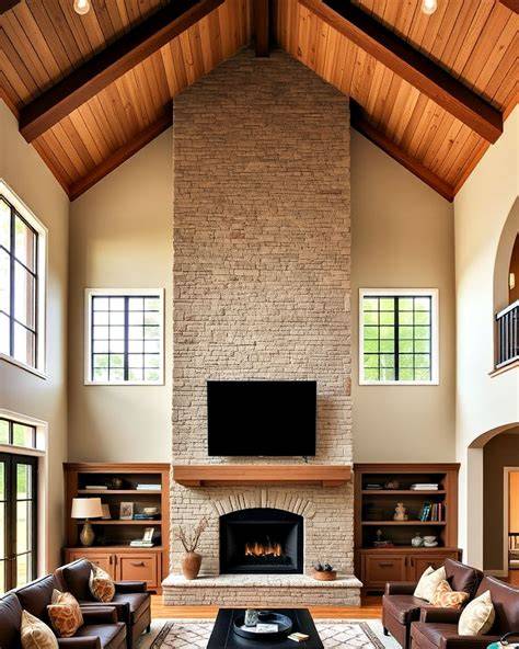 vaulted ceiling fireplace
