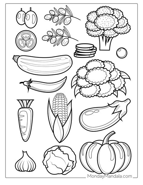 vegetable coloring book pdf