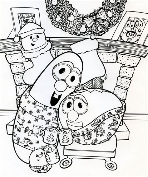 veggie tales christmas coloring pages