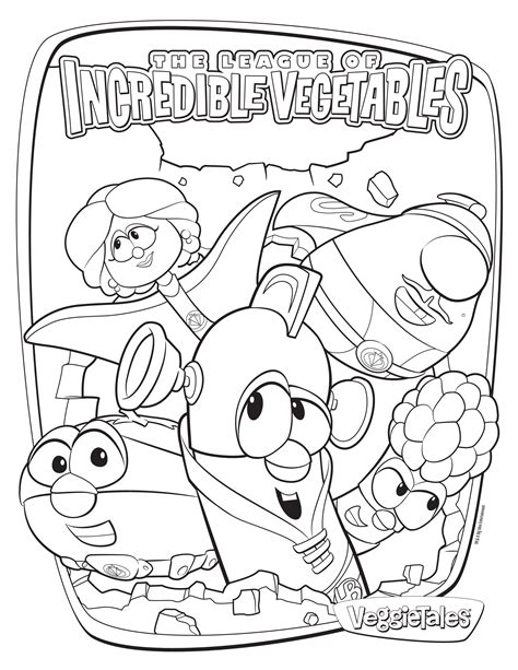 veggietales coloring pages larryboy